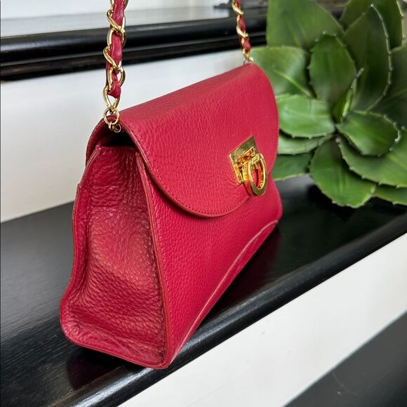 Kate Landry genuine leather shoulder purse, like new red gold - Picture 2 of 9